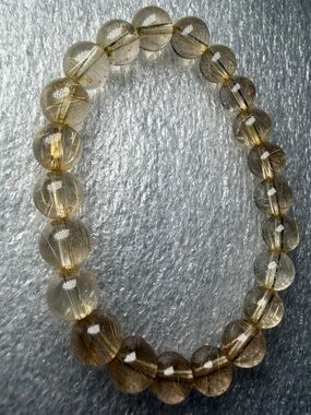 High Quality 9MM Golden Rutile Quartz Natural Crystal Bracelet